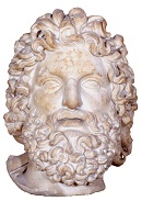 Testa colossale di Zeus in marmo greco dal Palatino, II secolo d.C.