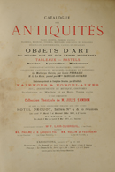 Catalogo di vendita della Collezione teatrale di Jules Sambon. Frontespizio.