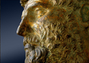 Ritratto in bronzo dorato di Antonino Pio, II secolo d.C.